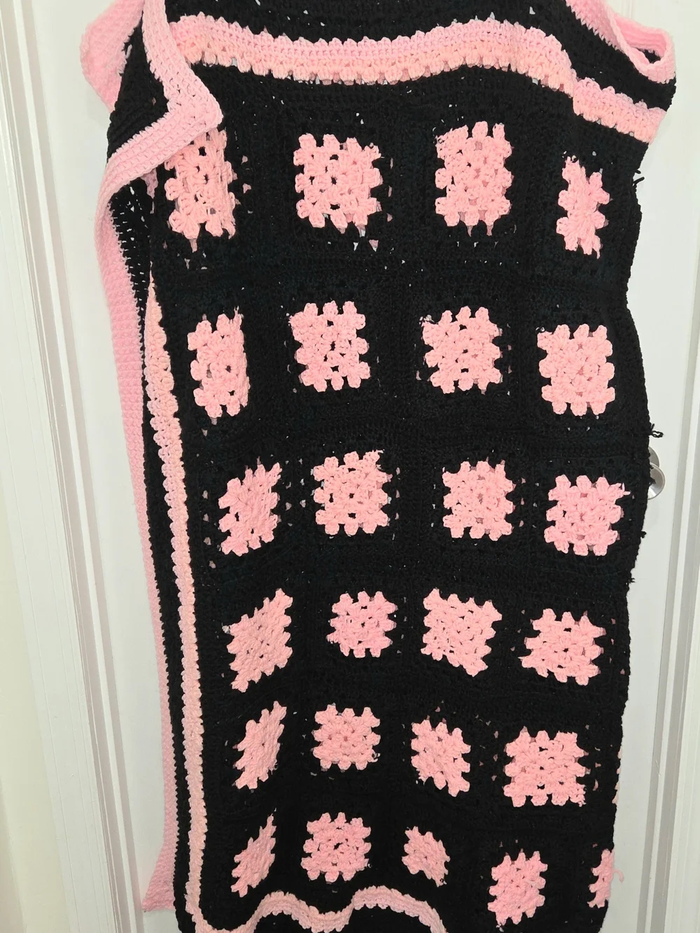 Handmade Vintage Granny Afghan Crochet Boho Throw Blanket 70” x 67” PLEASE READ.